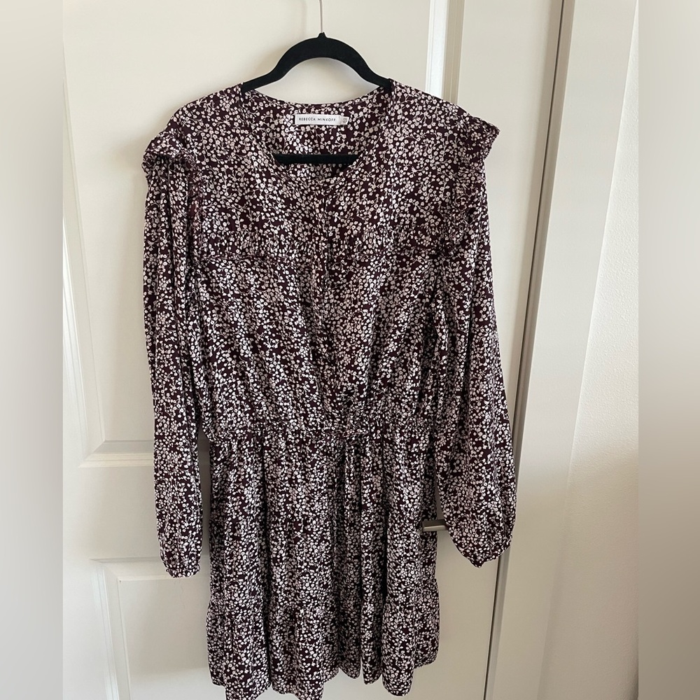 Rebecca Minkoff Selandra Floral Ruffle Long Sleeve Designer Dress
